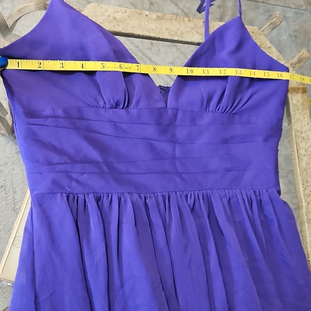 NWT David's Bridal Regency Purple V-Neck Chiffon Cocktail Dress | Size 8 - Picture 10 of 11